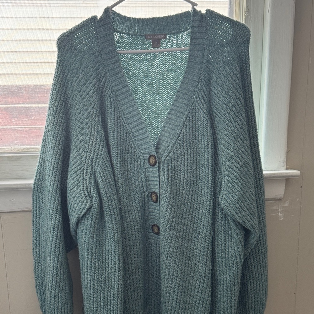 Falls Creek Green Crew Neck Sweater